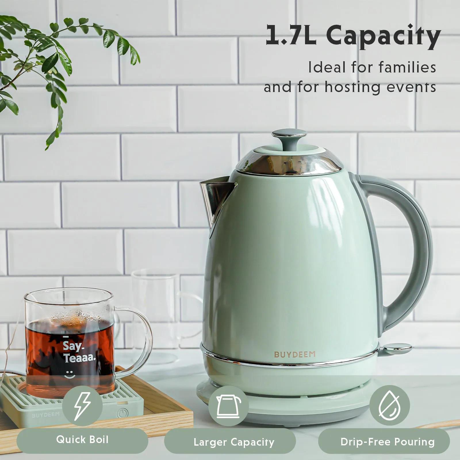 Classic Electric Tea Kettle 1.7L