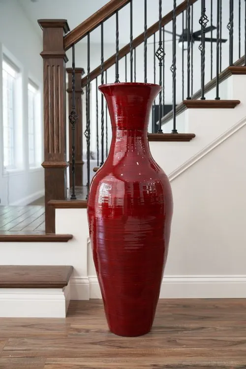 Classic Red Oil Floor Vase