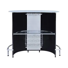 Coaster Home Furnishings Lacewing 1-Shelf Bar Unit Glossy Black and White