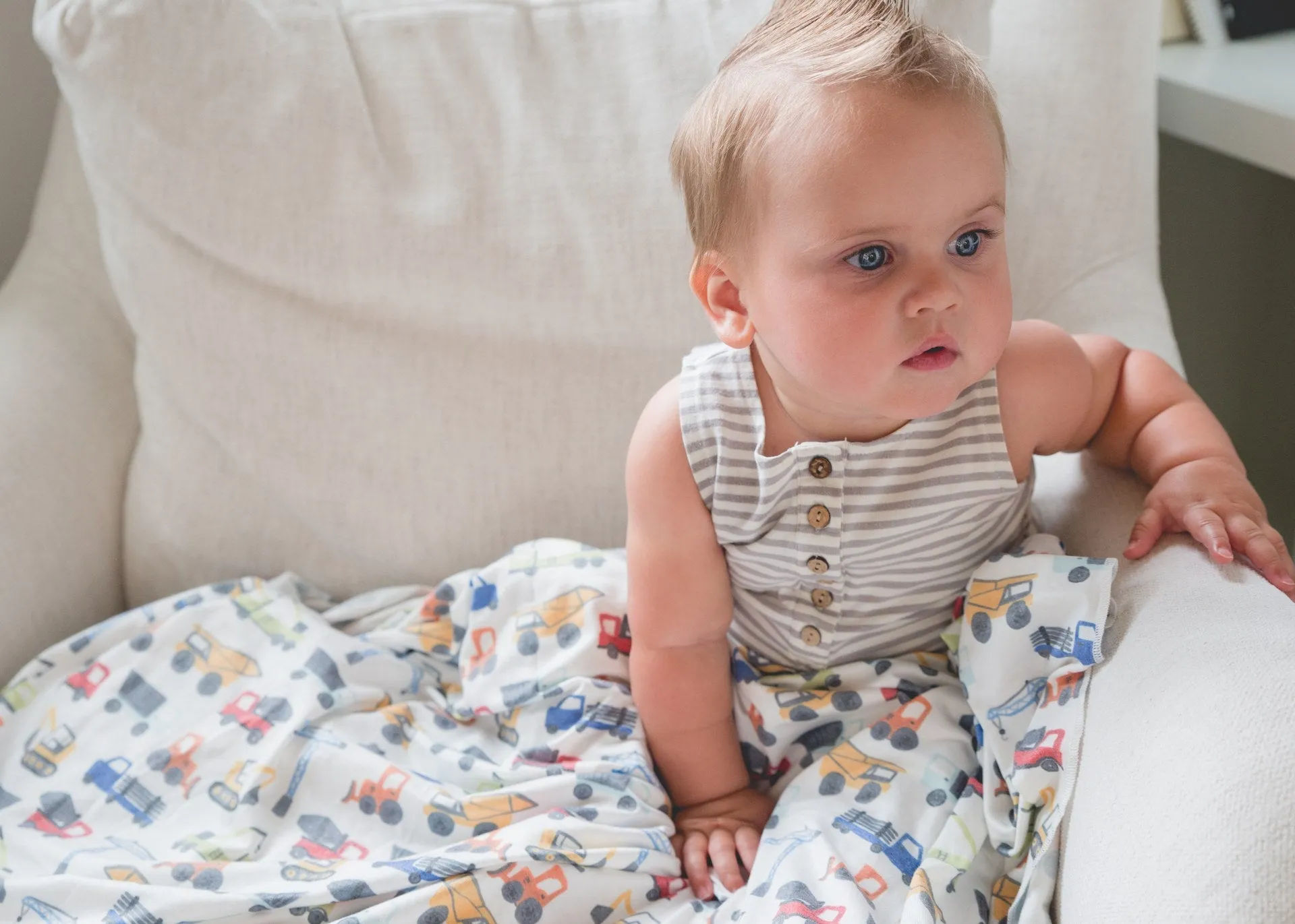 Copper Pearl Autumn Knit Swaddle Blanket