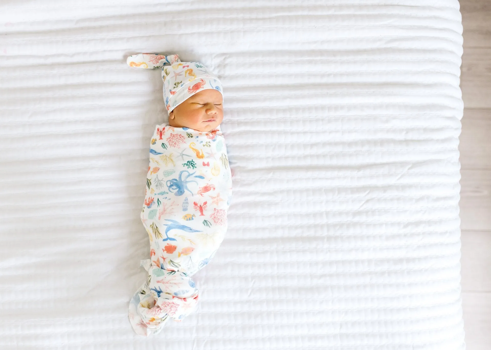 Copper Pearl Nautical Knit Swaddle Blanket