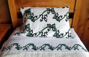 Coqui & Green Ribbon Pillowcase