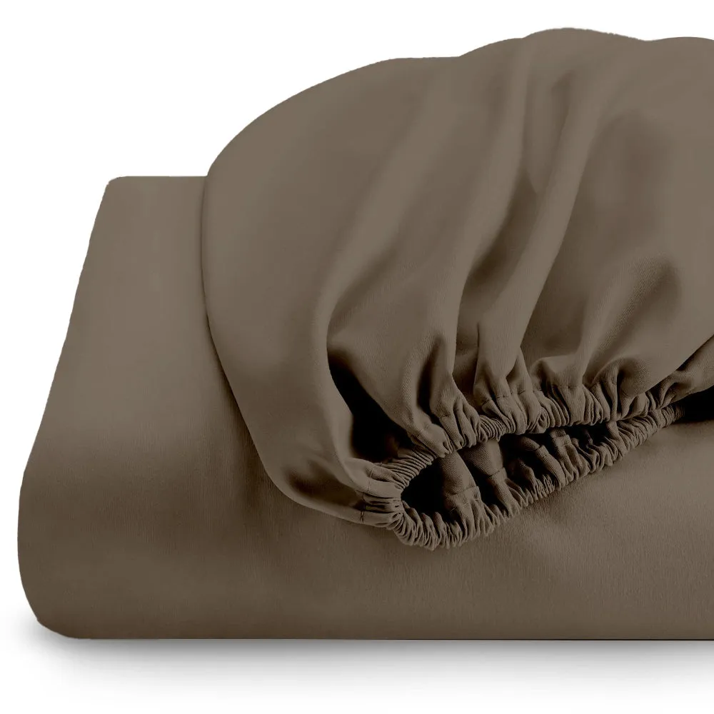 Cotton Home 3-piece Super Soft Fitted Sheet Set Chocolate Brown