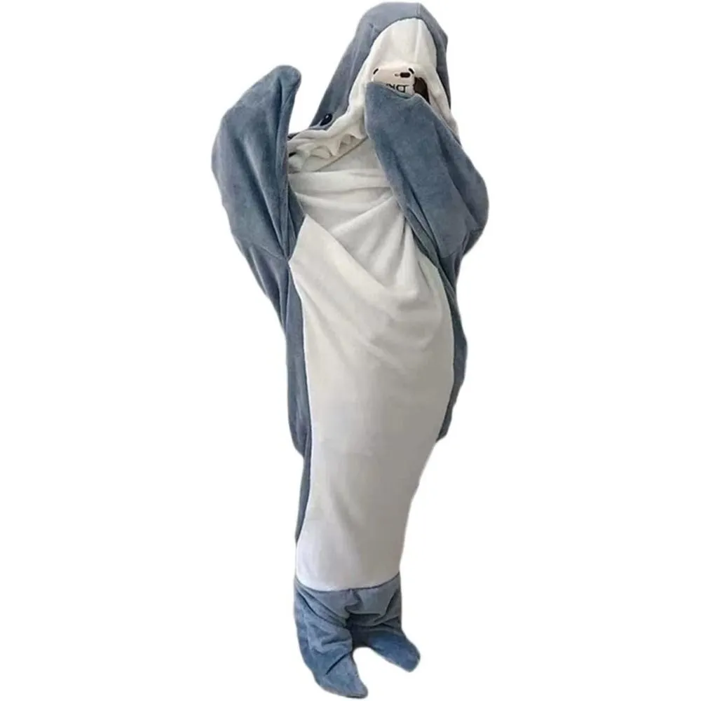 Cozy Sharkie™: Cozy Shark Hoodie Blanket For Adults