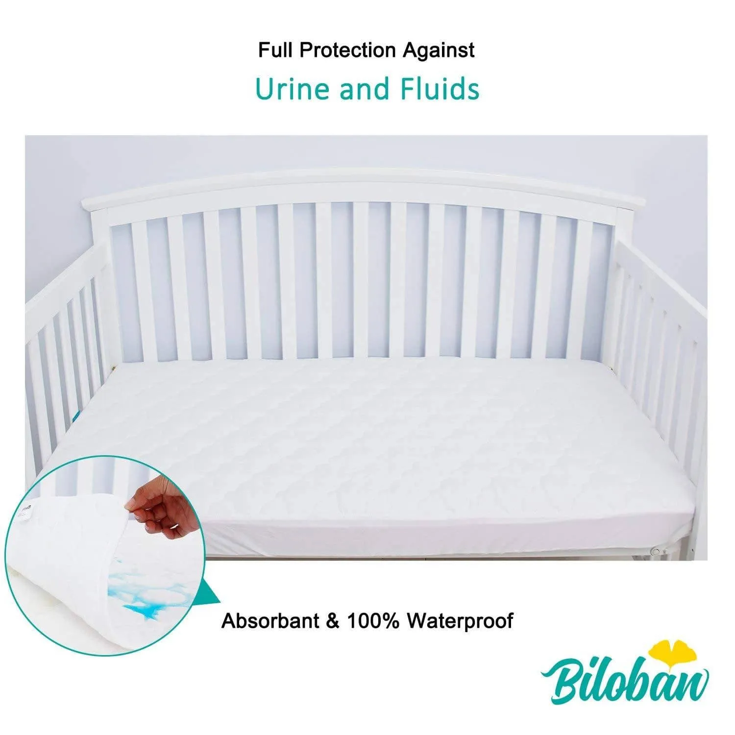 Crib Mattress Protector/ Pad Cover - Ultra Soft Microfiber, Waterproof (for Standard Crib/ Toddler Bed)