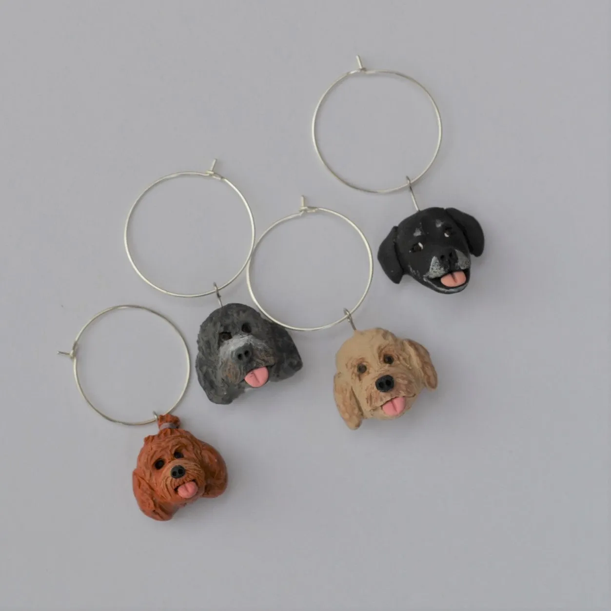 Custom pet wine glass charms