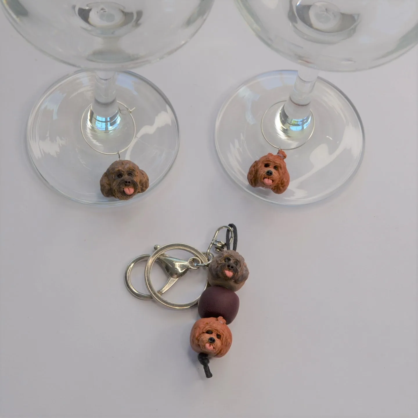 Custom pet wine glass charms