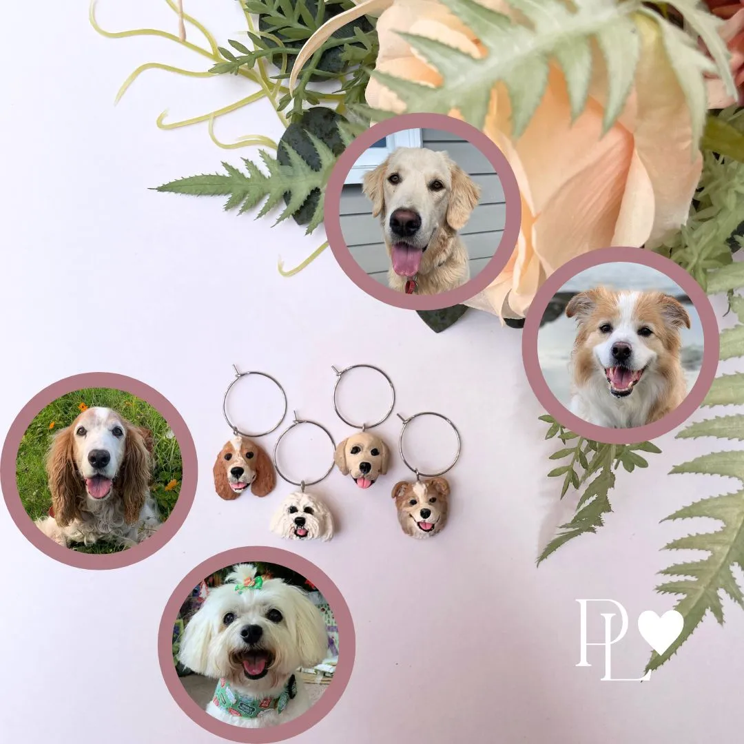 Custom pet wine glass charms