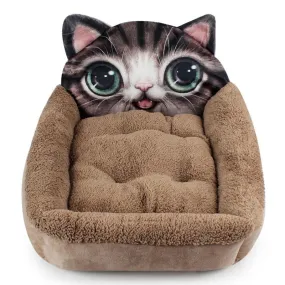 Cute Cartoon Cat Bed Removable And Washable Mat