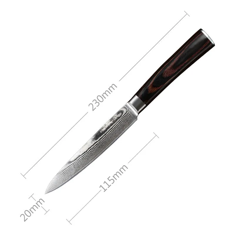 Damascus Fruit Knife Multipurpose Knife Japanese Santoku Knife Gift Knife