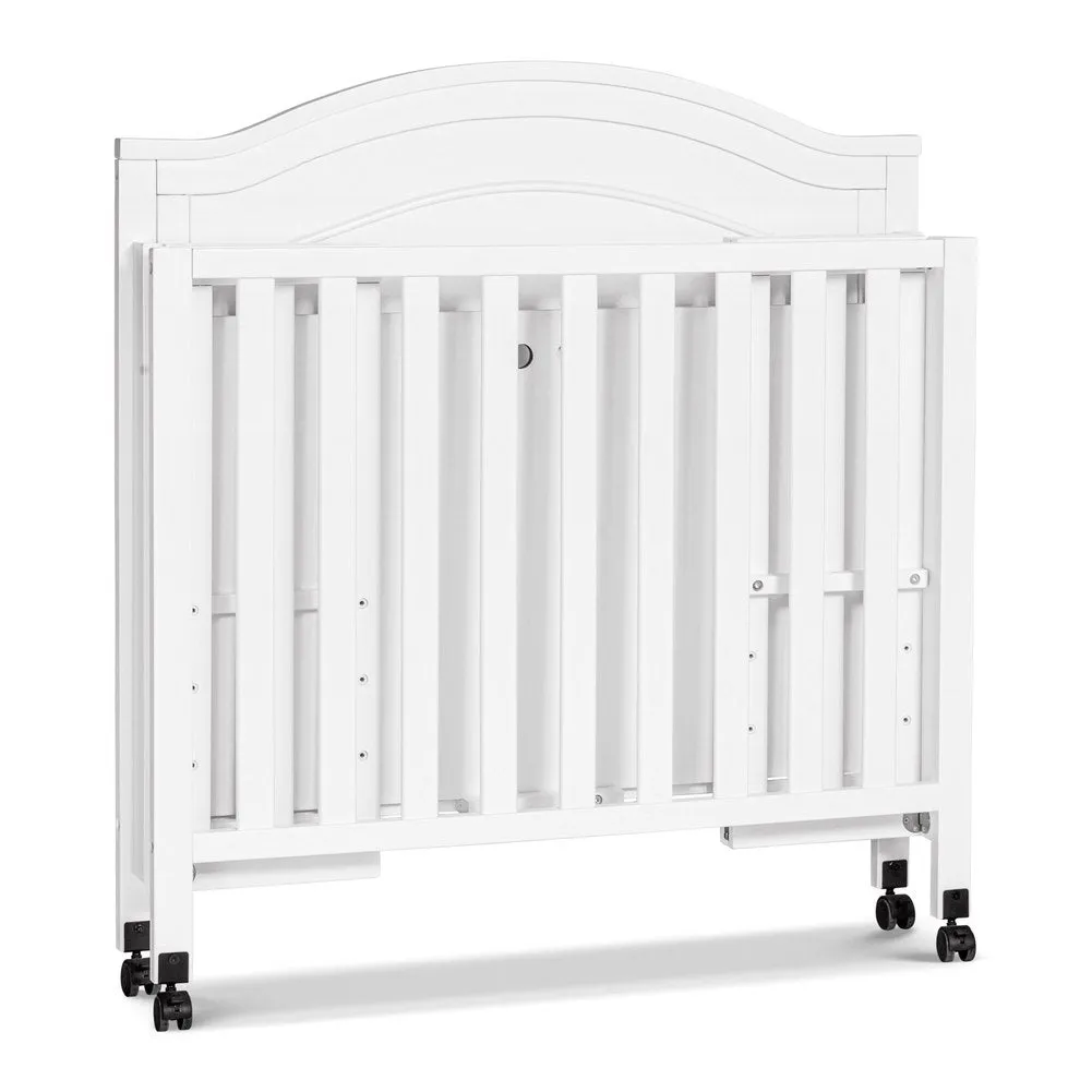 DaVinci Charlie Folding Portable 3-in-1 Mini Crib - White