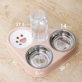 Dog Bowl Double Bowl Automatic Drinking Dog Food Bowl Rice Bowl