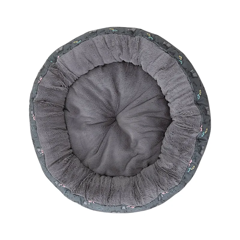 Dog Treats Charcoal Removable Cushion Round Bed