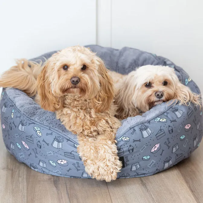 Dog Treats Charcoal Removable Cushion Round Bed