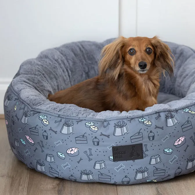 Dog Treats Charcoal Removable Cushion Round Bed