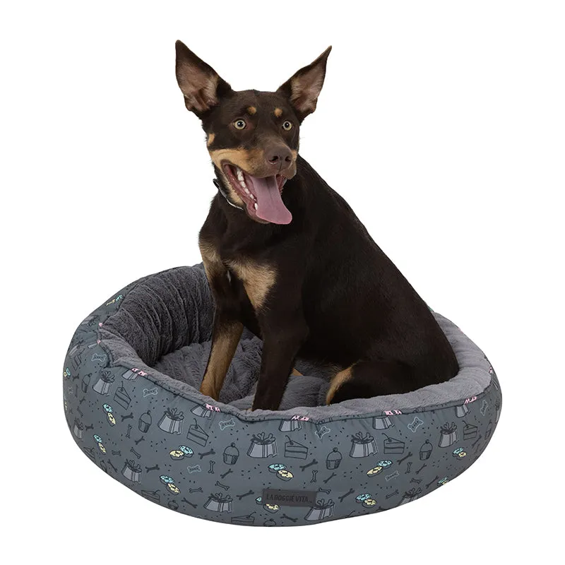 Dog Treats Charcoal Removable Cushion Round Bed