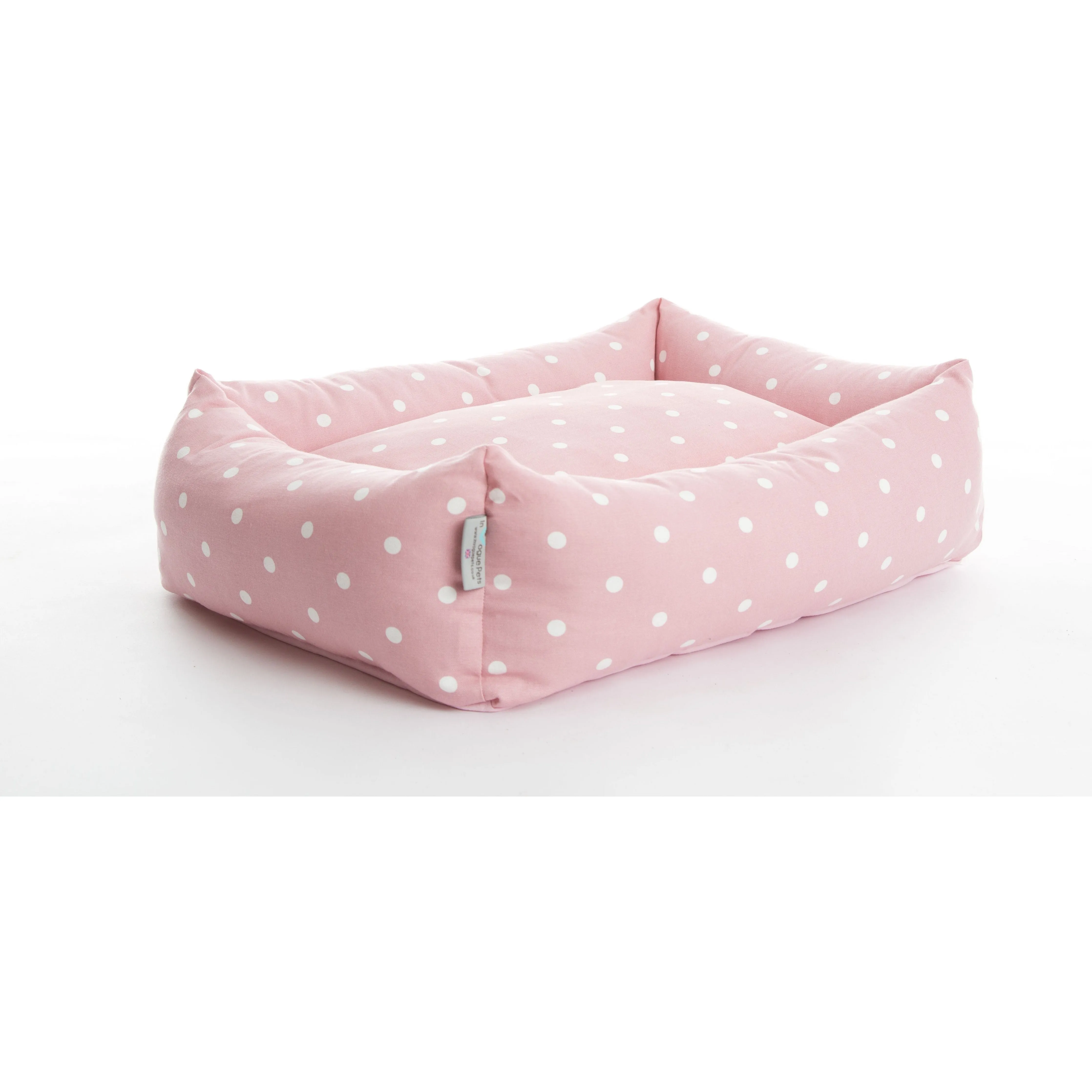 Dotty Rose Bolster Luxury Square Donut Dog Bed