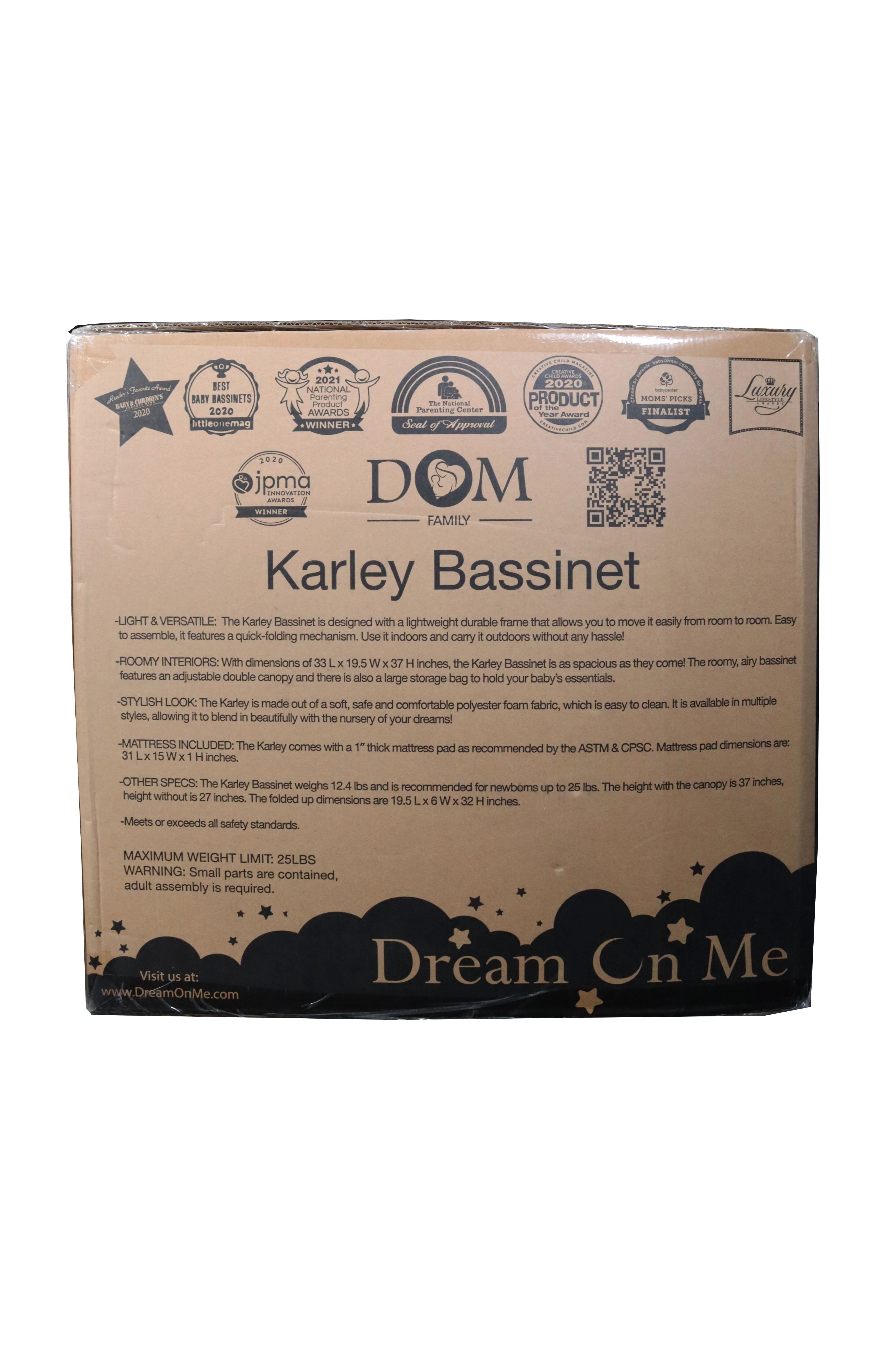 Dream On Me Karley Bassinet - Dove White