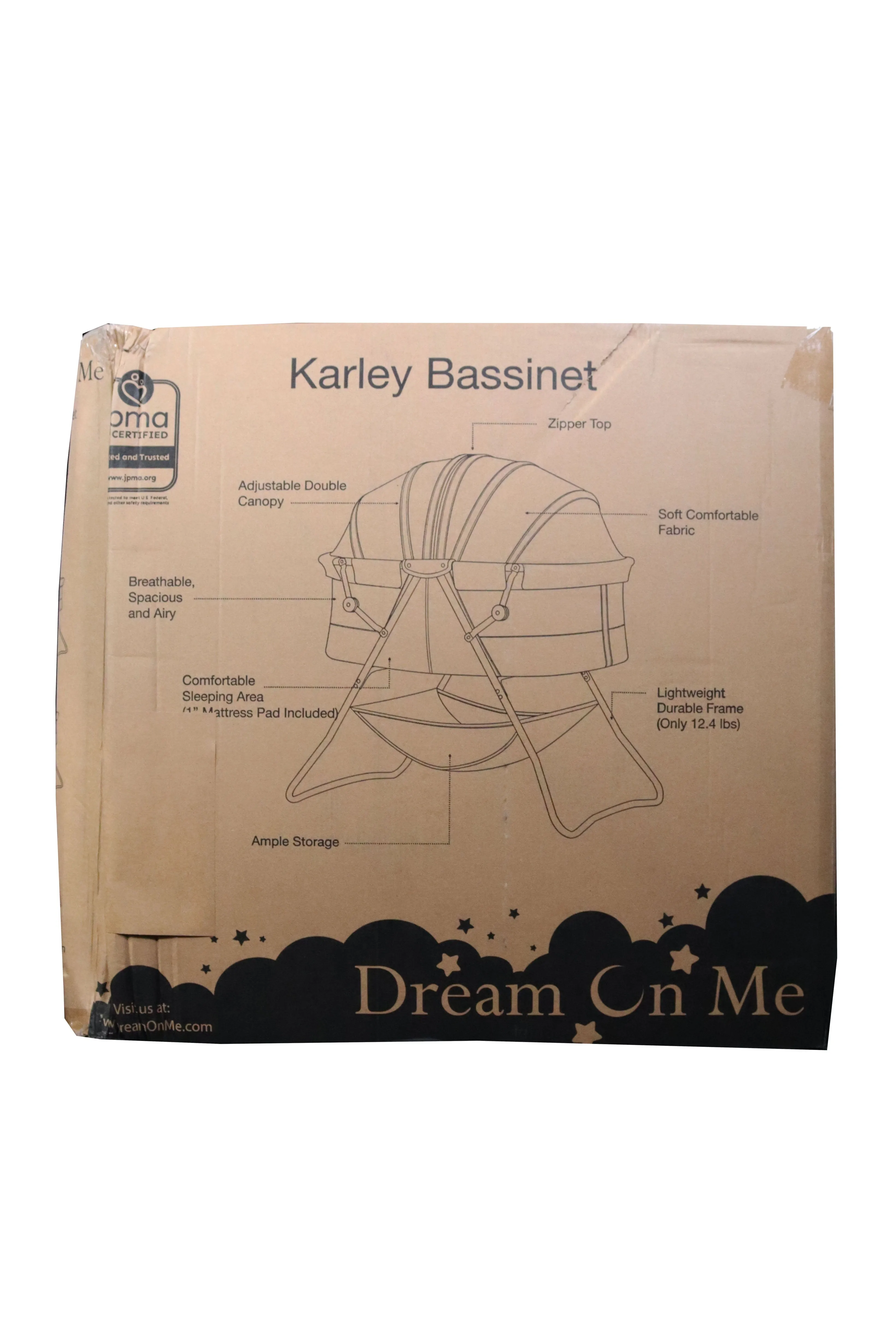 Dream On Me Karley Bassinet - Dove White