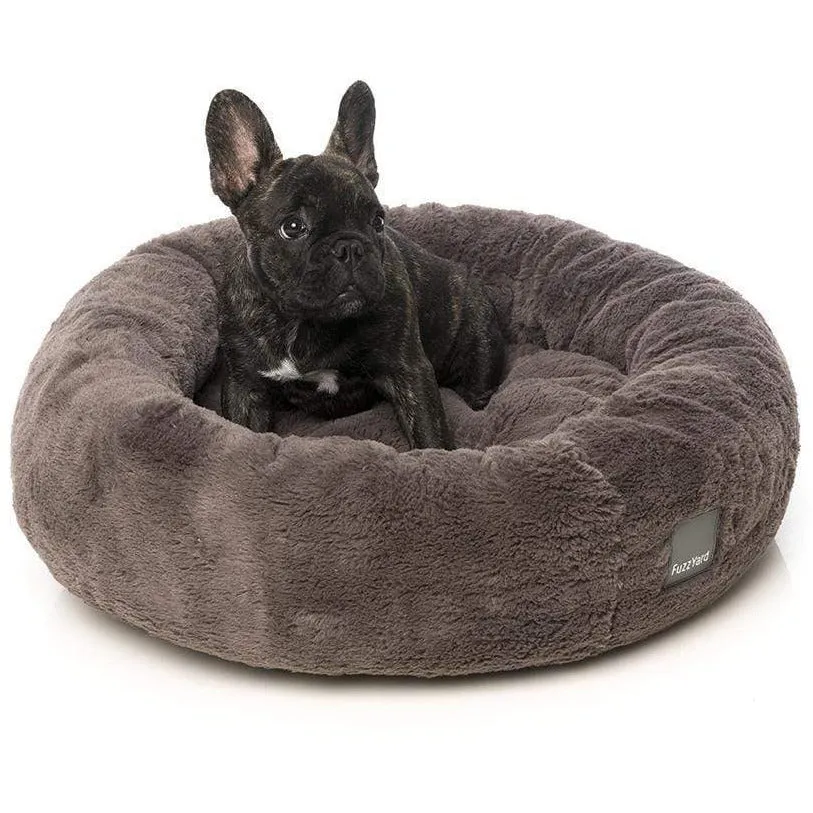 Dreameazzzy Cuddler Round Luxury Dog Bed - Truffle Grey