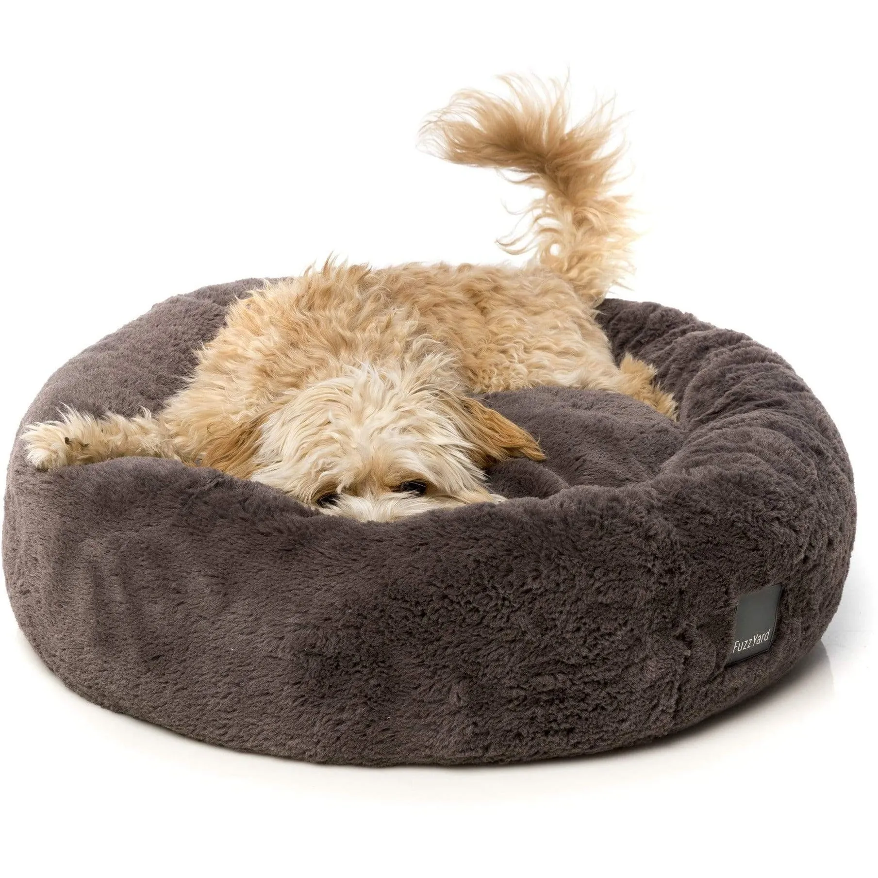 Dreameazzzy Cuddler Round Luxury Dog Bed - Truffle Grey