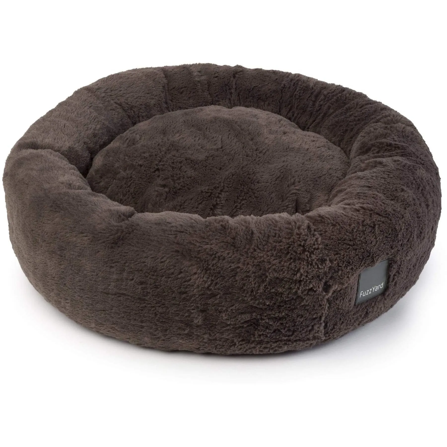 Dreameazzzy Cuddler Round Luxury Dog Bed - Truffle Grey