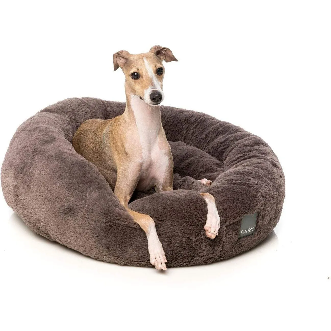 Dreameazzzy Luxury Round Dog Bed - Truffle Grey