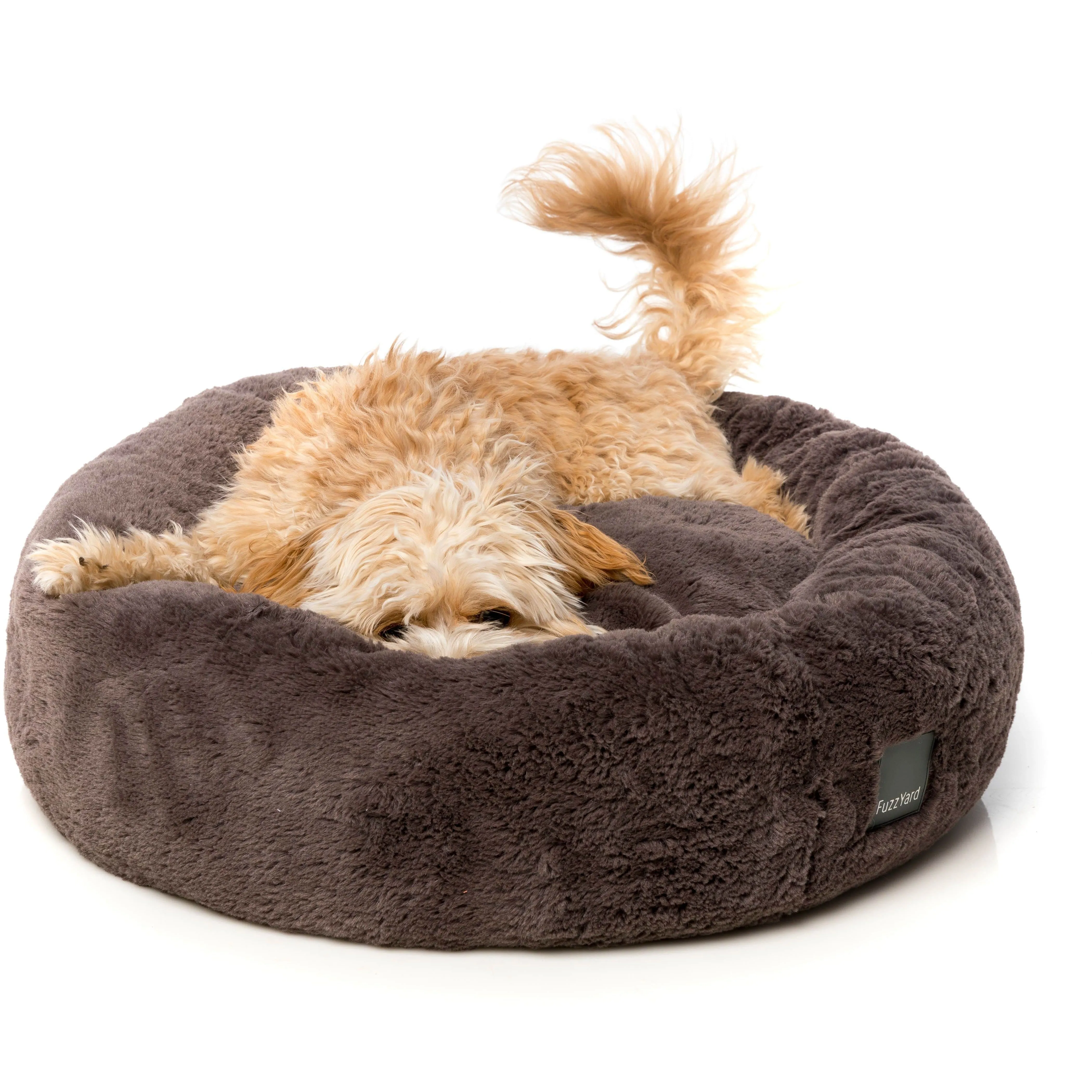 Dreameazzzy Luxury Round Dog Bed - Truffle Grey