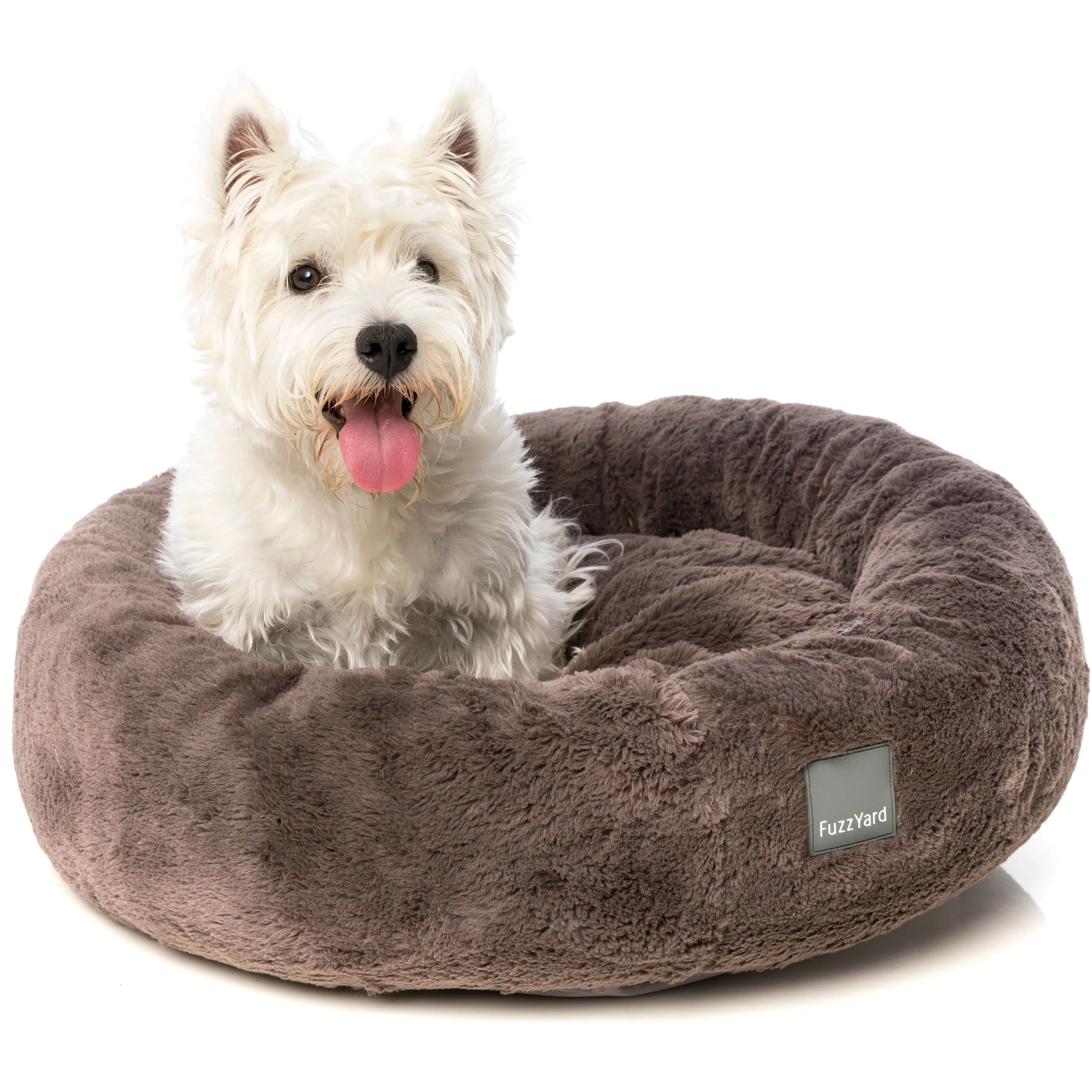 Dreameazzzy Luxury Round Dog Bed - Truffle Grey