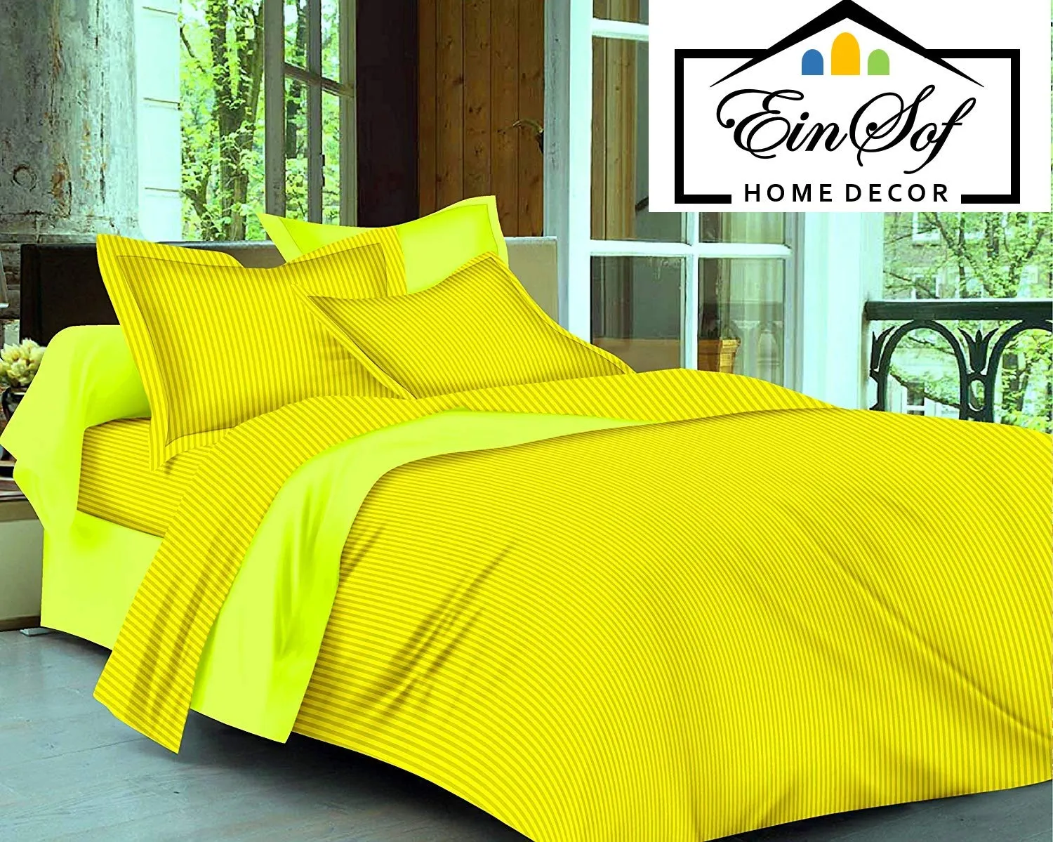 Ein Sof Premium 100% Extra Soft Cotton Double Bed Bedsheets, Color 2