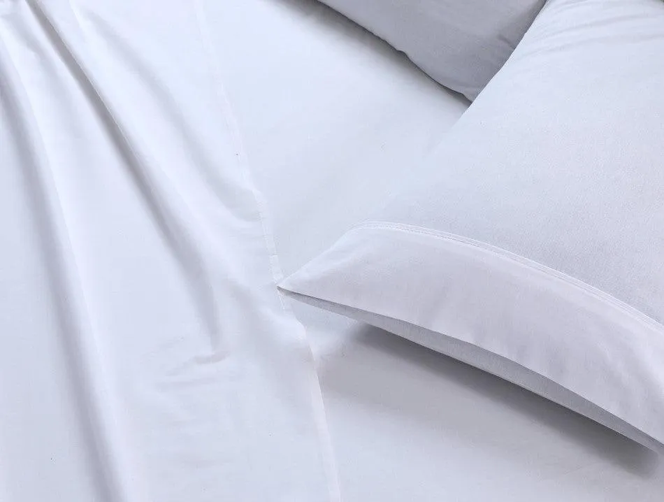 Elan Linen 100% Egyptian Cotton Vintage Washed 500TC White 50 cm deep Mega King Bed Sheets Set