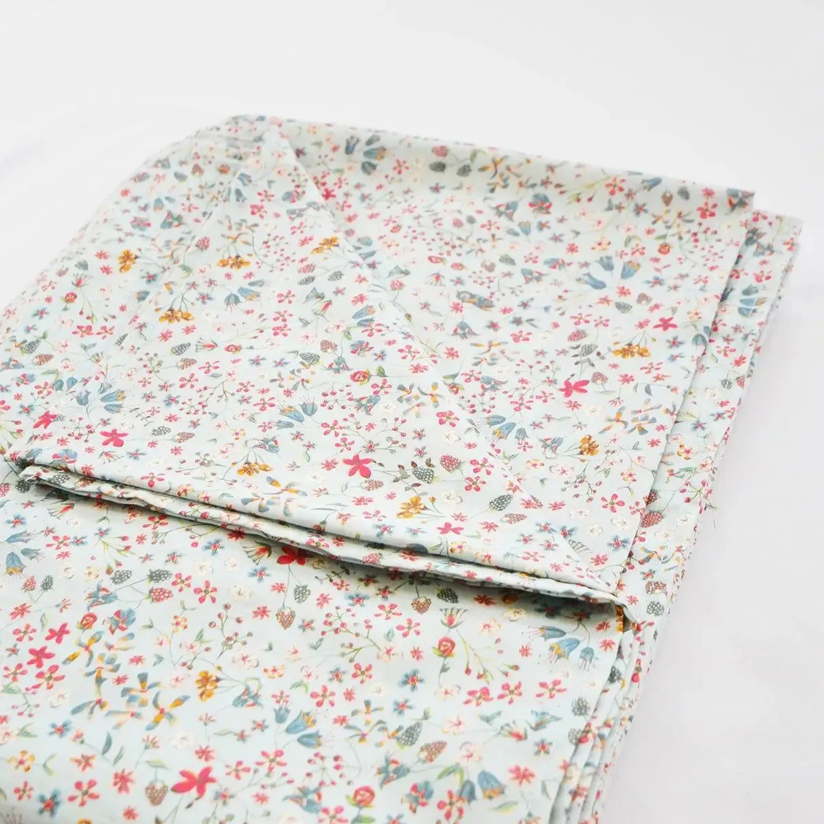 Flat Top Sheet Made With Liberty Fabric DONNA LEIGH DUCK EGG