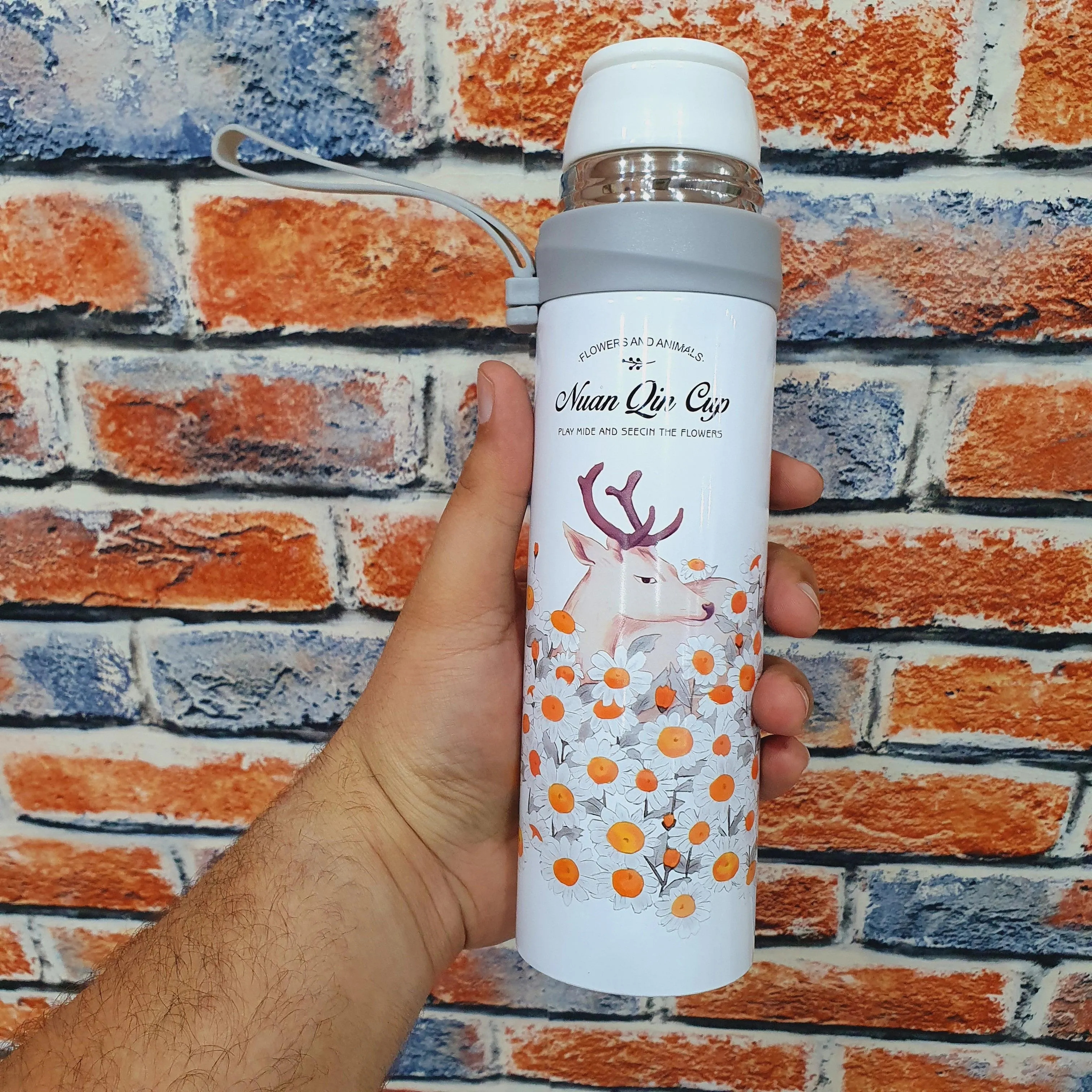 Floral Bottle Stainless Steel - 500 ml - Four Colors