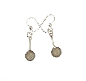 Frying Pan Earrings in Sterling Silver