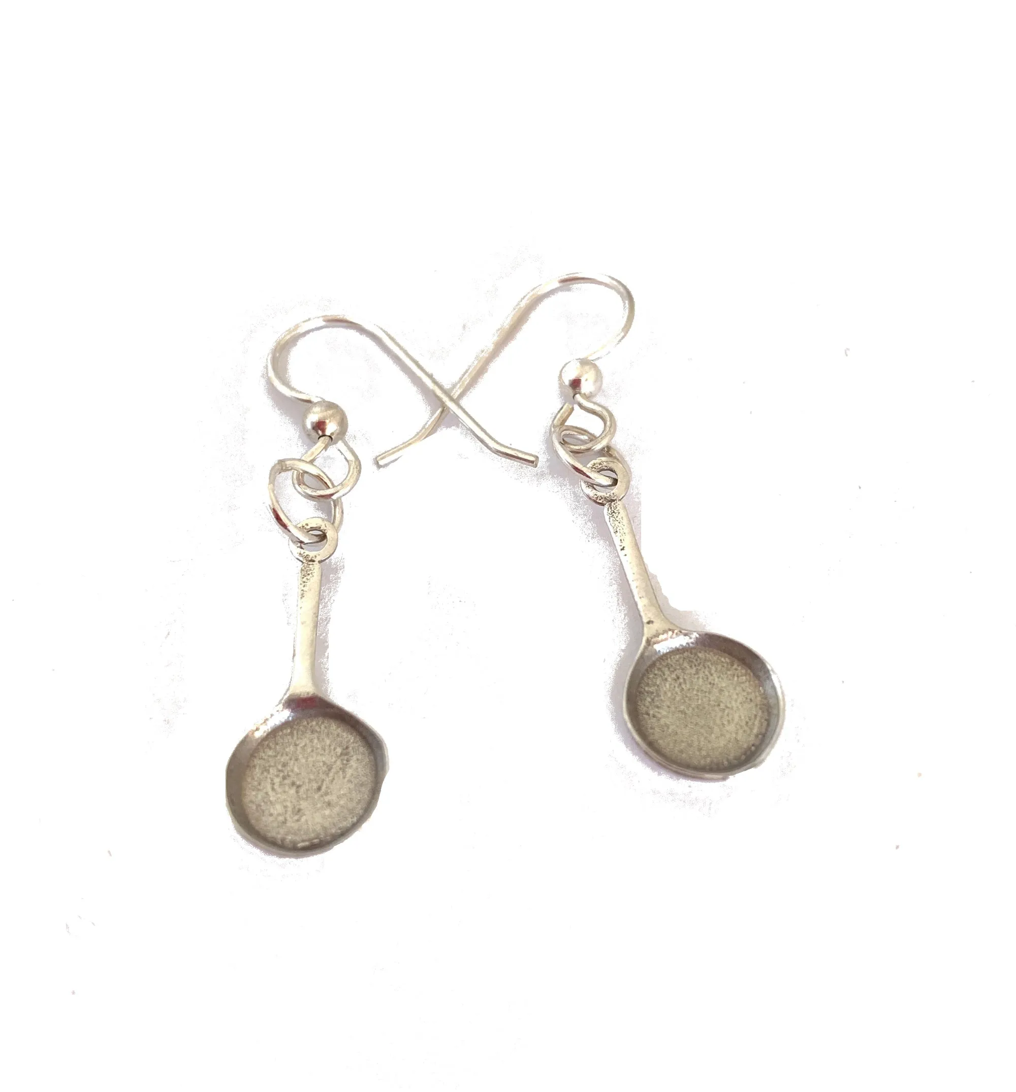 Frying Pan Earrings in Sterling Silver