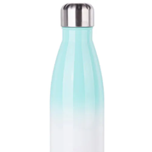 FULL CARTON - 50 x Bowling Double Walled Stainless Steel Water Bottle - GRADIENT - Bowling - 500ml - Mint Green/ White