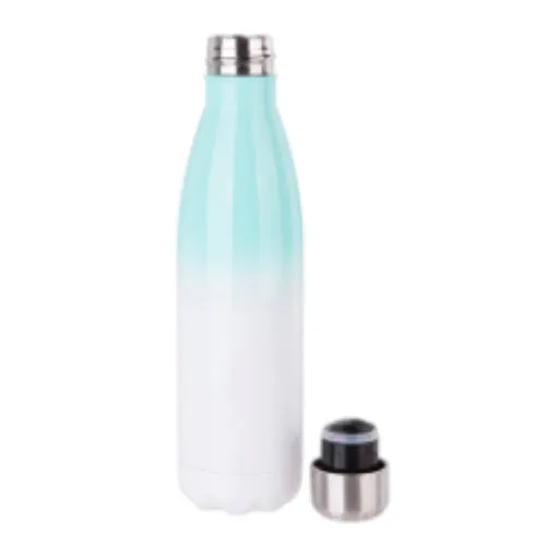 FULL CARTON - 50 x Bowling Double Walled Stainless Steel Water Bottle - GRADIENT - Bowling - 500ml - Mint Green/ White