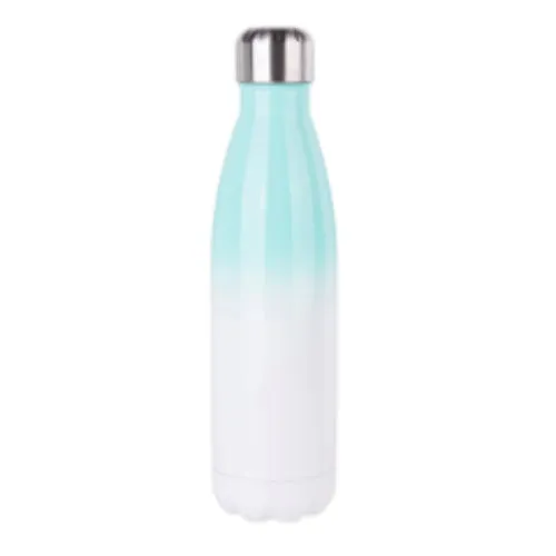 FULL CARTON - 50 x Bowling Double Walled Stainless Steel Water Bottle - GRADIENT - Bowling - 500ml - Mint Green/ White