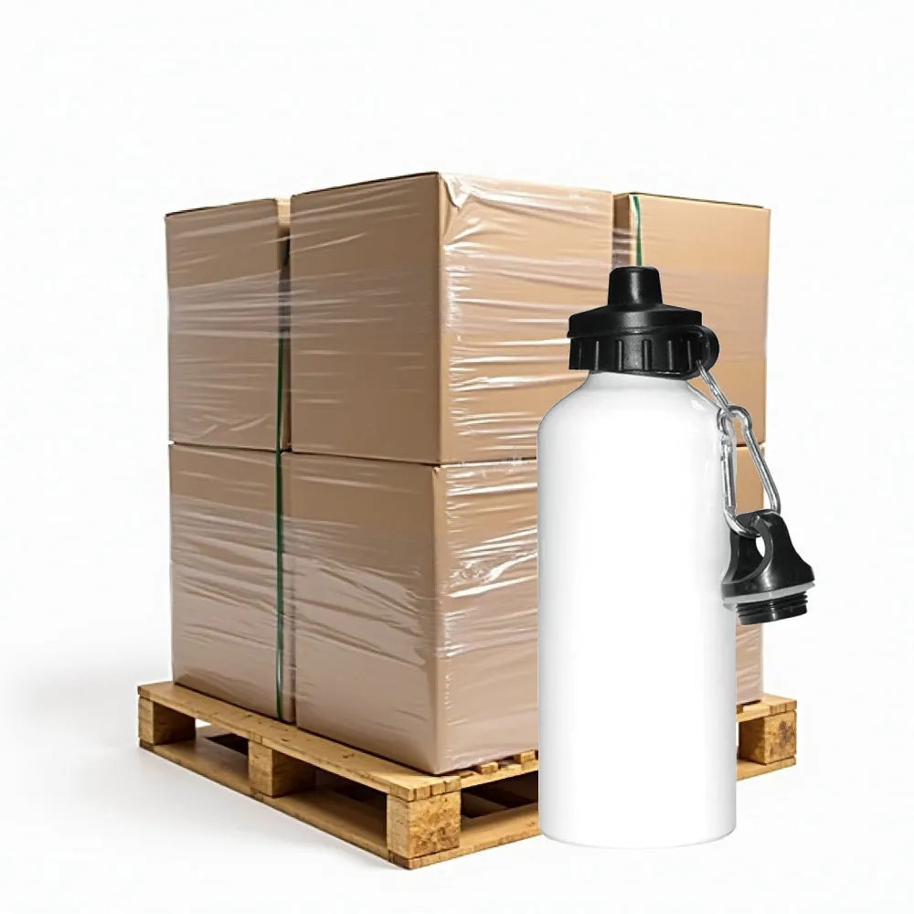 FULL PALLET - 600 x Water Bottles - Two Lids - 600ml - White