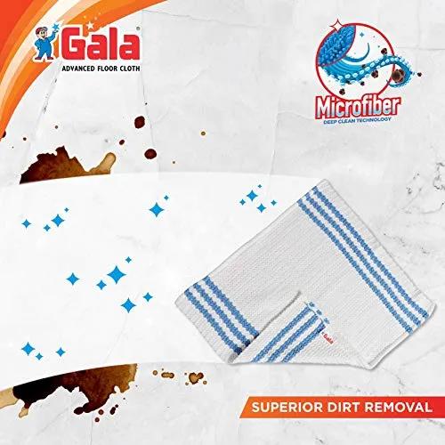 Gala Microfiber Advance Floor Cleaning Cloth(Pocha) for Mopping - White, Pack of 2 (163054)