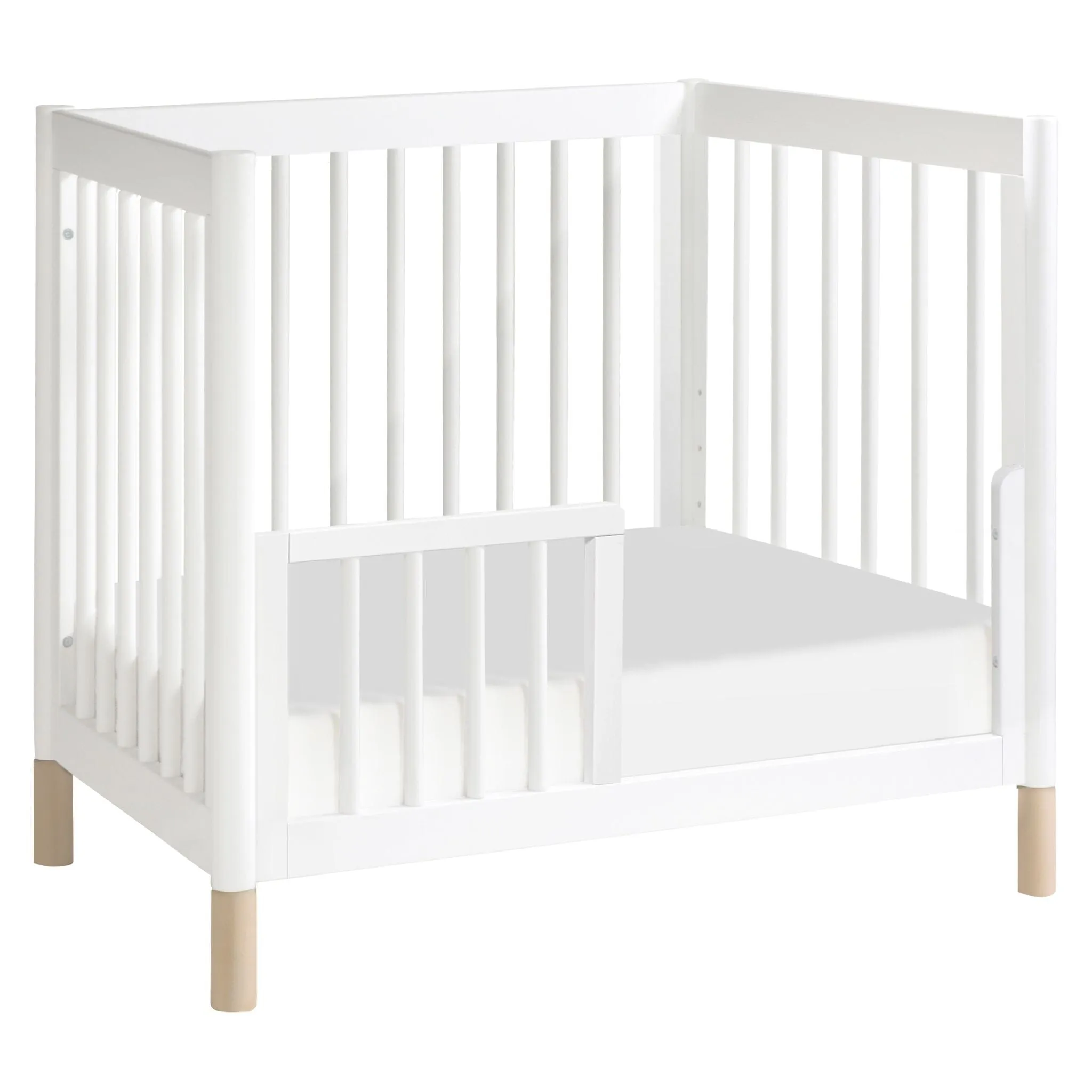 Gelato 4-in-1 Convertible Mini Crib | White / Washed Natural