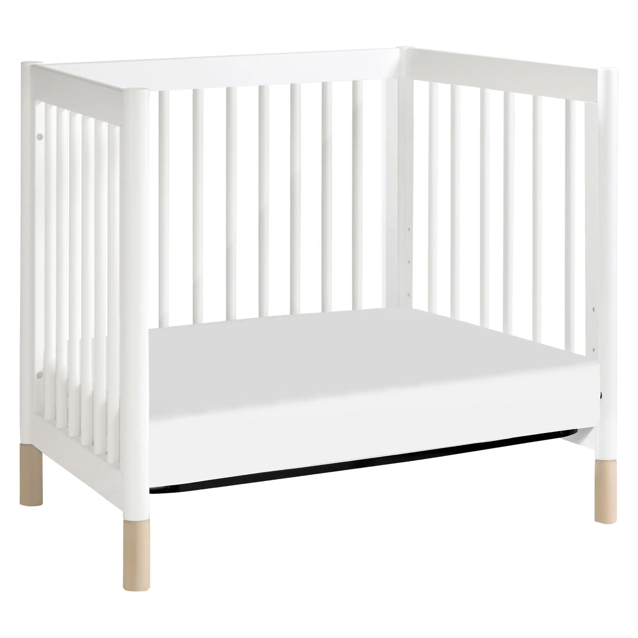 Gelato 4-in-1 Convertible Mini Crib | White / Washed Natural