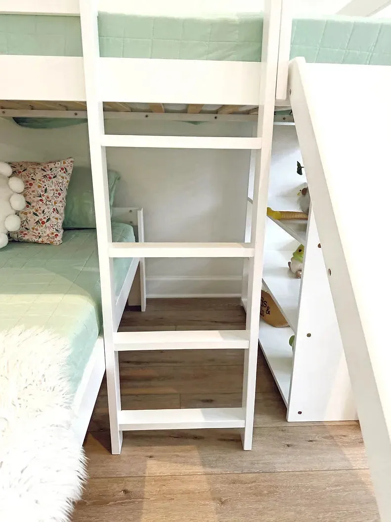 Harper Kids Bunk Bed with Slide & Built-In Shelving