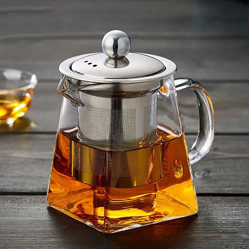 Heat Resistant Borosilicate Glass Teapot With Tea Infuser Filter Tea Kettle Oolong Teapot