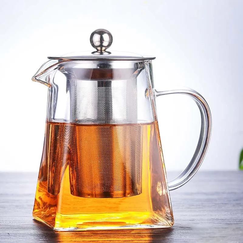 Heat Resistant Borosilicate Glass Teapot With Tea Infuser Filter Tea Kettle Oolong Teapot