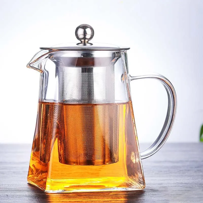 Heat Resistant Borosilicate Glass Teapot With Tea Infuser Filter Tea Kettle Oolong Teapot