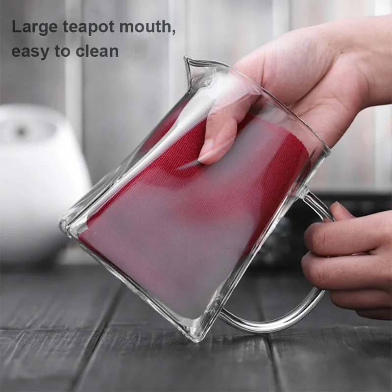 Heat Resistant Borosilicate Glass Teapot With Tea Infuser Filter Tea Kettle Oolong Teapot