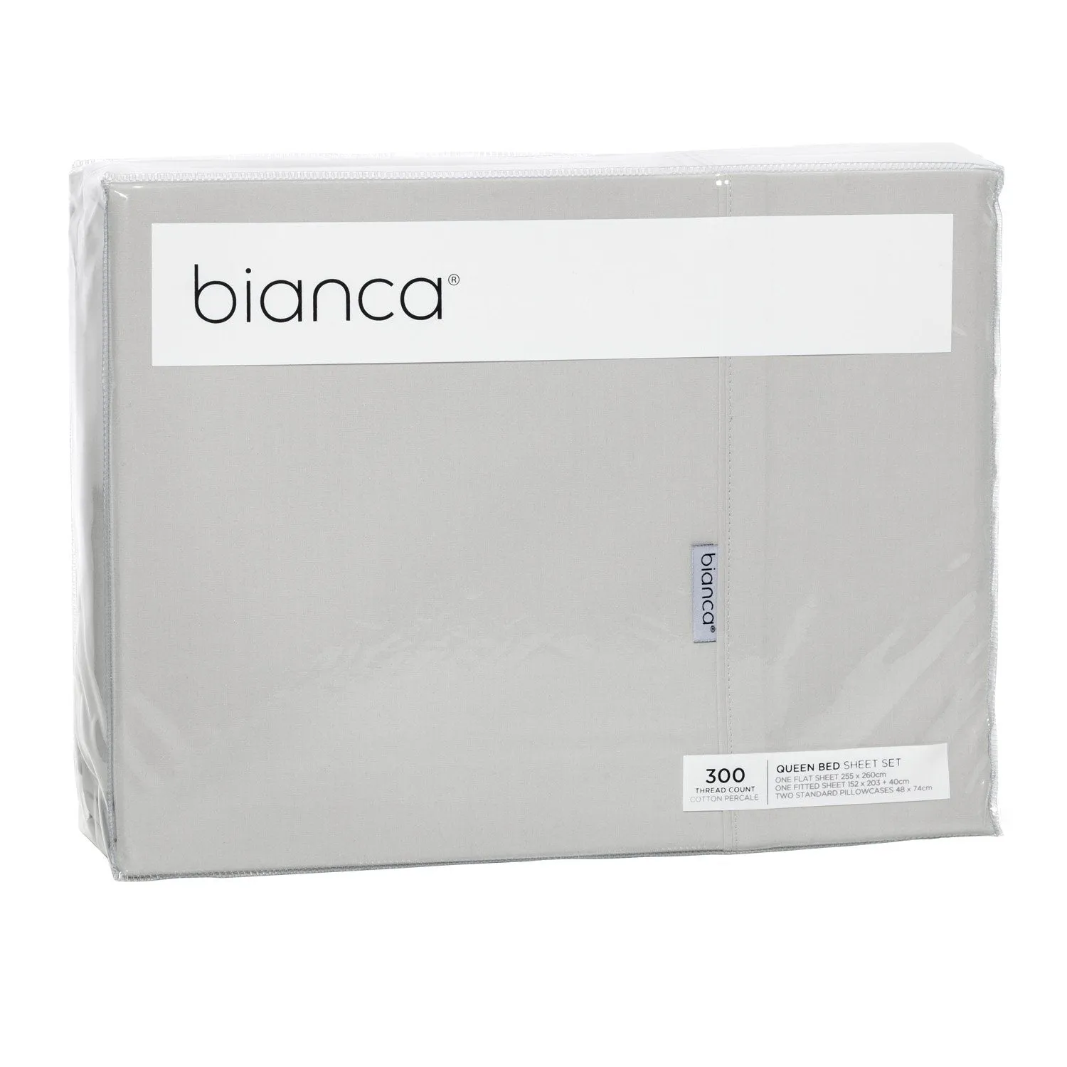 Heston 300 Thread Count Cotton Percale Sheet Set Silver by Bianca