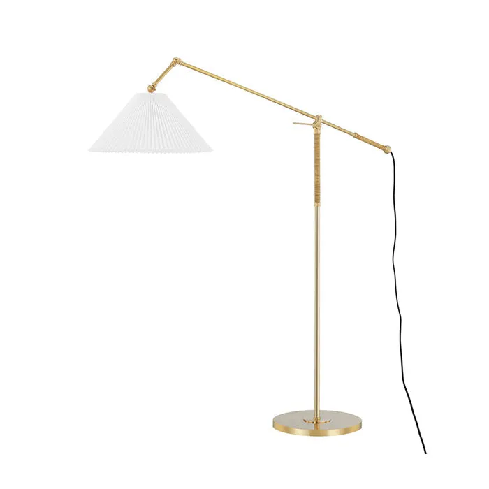 Hinton Floor Lamp in Aged Brass