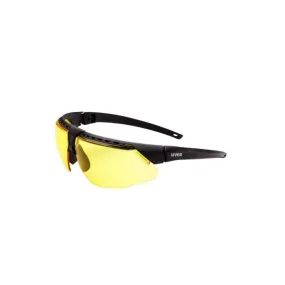 Honeywell Uvex Avatar S2852HS Safety Glasses, Black/Black Frame, Amber Lens, Hydroshield Anti-Fog Coating, Box of 10